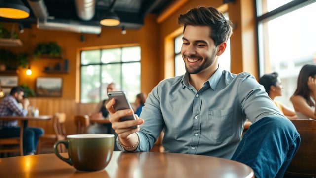Persona apre Bumble per conoscere persone nella nuova città