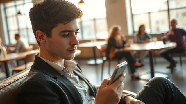 Persona apre un’app incontri per conoscere nuove persone